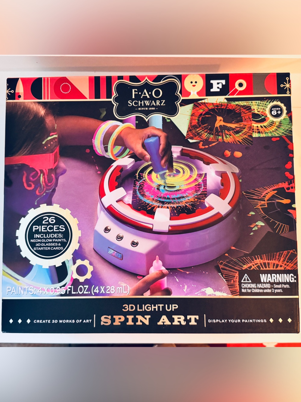 FAO Schwarz Spin Art 3D Light-Up Toy - Purple & Red Accents